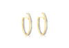 9ct 2-Colour Gold Double Oval Huggy Earrings