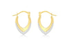 9ct 2-Colour Gold Diamond Cut Creole Earrings