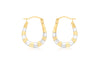 9ct 2-Colour Gold 14mm x 17mm Ribbed Creole Earrings