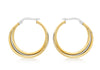 9ct 2-Colour Gold 24mm Round Russian Wedding Creole Earrings