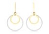 9ct 2-Colour Gold 22mm x 36mm Double Hoop Drop Earrings