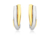 9ct 2-Colour Gold Crossover Huggy Earrings