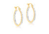 9ct 2-Colour Gold 18mm Diamond Cut Creole Earrings
