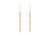 9ct 2-Colour Gold 2.85mm x 48mm Twist Diamond Cut Pole Drop Earrings
