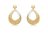 9ct 2-Colour Gold Teardrop Fretwork Drop Earrings