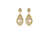9ct 2-Tone Gold 19.6mm x 47.5mm Diamond Cut Lace-Style Teardrop Earrings