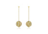 9ct 2-Tone Gold Diamond Cut Lace Style 15mm Orb and Chain Drop Earrings