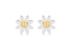 9ct 2-Colour Gold 13mm Daisy Stud Earrings