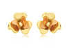 9ct 2-Colour Gold 13mm Flower Stud Earrings