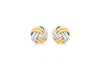 9ct 2-Colour Gold 8mm Knot Stud Earrings