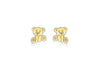 9ct 2-Colour Gold Sitting Teddy Bear Stud Earrings