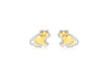 9ct 2-Colour Gold Sitting at Stud Earrings