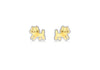 9ct 2-Tone Gold Standing Cat Stud Earrings