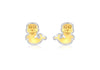 9ct 2-Colour Gold Seal Stud Earrings