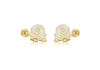 9ct 2-Colour Gold Tortoise Stud Earrings
