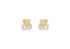 9ct 2-Colour Gold Zirconia  Teddy Bear Stud Earrings