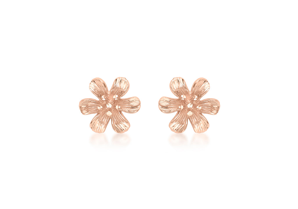 9ct 2-Colour Gold Flower Stud Earrings