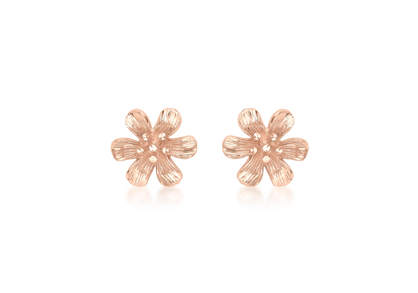 9ct 2-Colour Gold Flower Stud Earrings