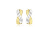 9ct 2-Colour Gold Double Crossover Earrings