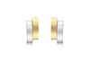 9ct 2-Tone Gold Asymmetric Double Bars Stud Earrings
