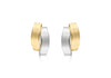 9ct 2-Tone Gold 6.5mm x 12mm Asymmetric Double-urved-Bars Stud Earrings