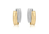 9ct 2-Tone Gold Satin and Polished Overlap Stud Earrings