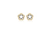 9ct 2-Colour Gold 9.2mm x 9.3mm Double Flower Stud Earrings