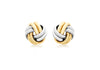 9ct 2-Colour Gold 9mm Knot Stud Earrings