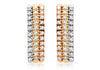 9ct 3-Colour Gold 0.40t Diamond 3-Row Earrings