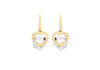 9ct 2-Colour Gold 0.02t Diamond Set Double-Heart Drop Earrings