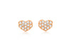 9ct Rose Gold 0.10ct Diamond Pave Set 6mm x 4mm Heart Stud Earrings
