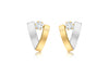9ct 2-Tone Gold Zirconia  Overlap Stud Earrings