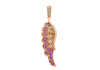 9ct Rose Gold 0.05ct Diamond & Pink Sapphire Wing Pendant
