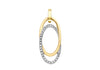 9ct 2-Colour Gold 0.08t Diamond Double Oval Pendant