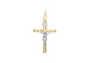 9ct 2-Colour Gold 15mm x 26mm Crucifix  Pendant