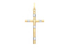 9ct 2-Colour Gold Band Cross Pendant