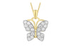 9ct 2-Tone Zirconia  Stone Set BCutterly Pendant