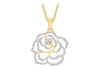 9ct 2-Tone Gold 0.005t Diamond entre Rose Pendant