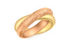 9ct 2-Colour Gold Diamond Cut Double Band Ring