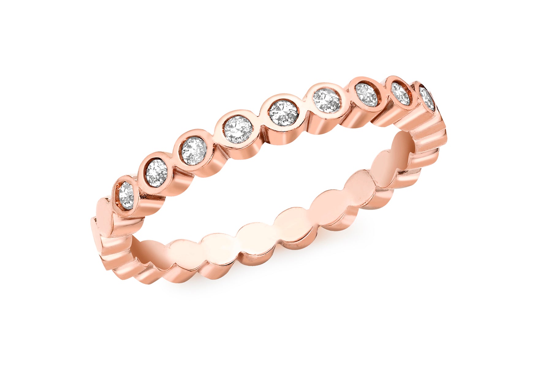 9ct Rose Gold 0.15t Diamond Band Ring