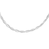Sterling Silver Frosty Twined Herringbone Necklace