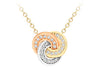 9ct 3-Tone Zirconia  11mm Knot Adjustable Necklace  41m/16" - 46m/18"9