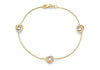 9ct 3-Colour Gold Triple-Knot Box Chain Bracelet 19m/7.5"9