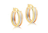 9ct 3-Colour Gold 17mm Polished Creole Earrings