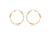 9ct 3-Colour Gold 40mm Satin Twist Creole Earrings