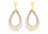 9ct Tri-Colour Gold Woven Drop Earrings