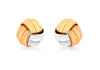 9ct 3-Colour Gold 11mm Knot Stud Earrings