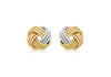 9ct 3-Colour Gold 9mm Triple-Knot Stud Earrings