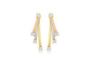 9ct 3-Colour Gold Zirconia  Triple Bar Drop Earrings
