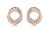 9ct 2-Colour Gold Zirconia  13mm x 15m Round Knot Stud Earrings